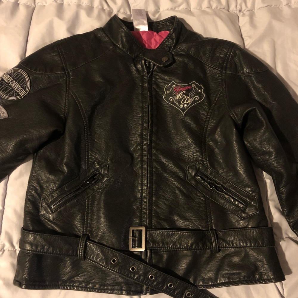 Girls Harley Davidson leather jacket size 10/12